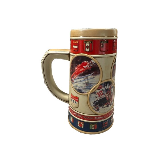 Calgary 1988 Olympic Game Mug Anheuser Busch Budweiser - Picture 1 of 4